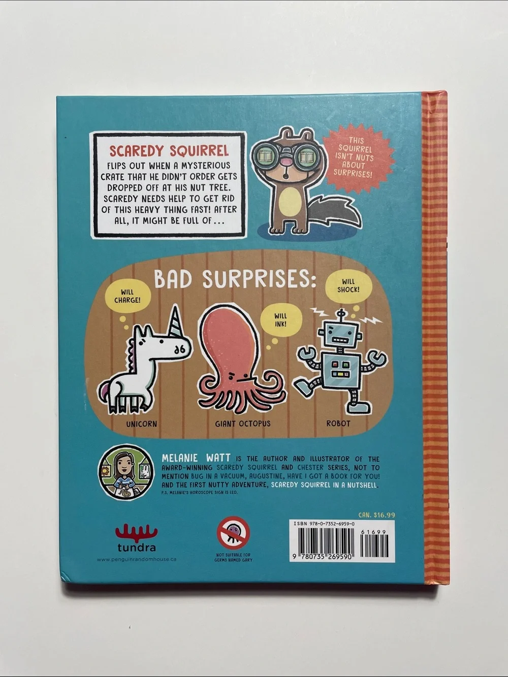 🍋 4/$20 Scaredy Squirrel Gets a Surprise by Melanie Watt | Hardcover Kids Books - Picture 4 of 4